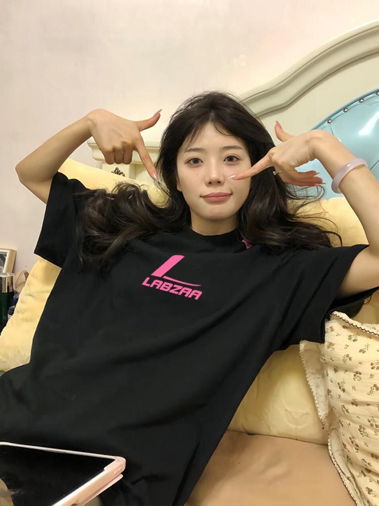 High-quality pure cotton combed 100% cotton loose short-sleeved T-shirt with three stripes