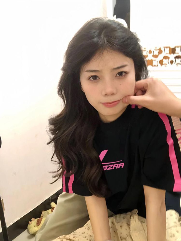 High-quality pure cotton combed 100% cotton loose short-sleeved T-shirt with three stripes