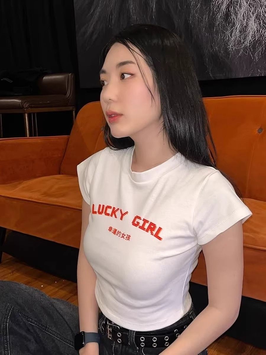 1*1 Pure Cotton High Elasticity New Summer Short-Sleeved Top, Fits Well with High-Waisted Pants, Slimming and Stylish