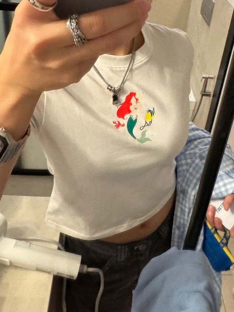 1*1 Pure Cotton High Elasticity New Summer Short-Sleeved Top, Fits Well with High-Waisted Pants, Slimming and Stylish