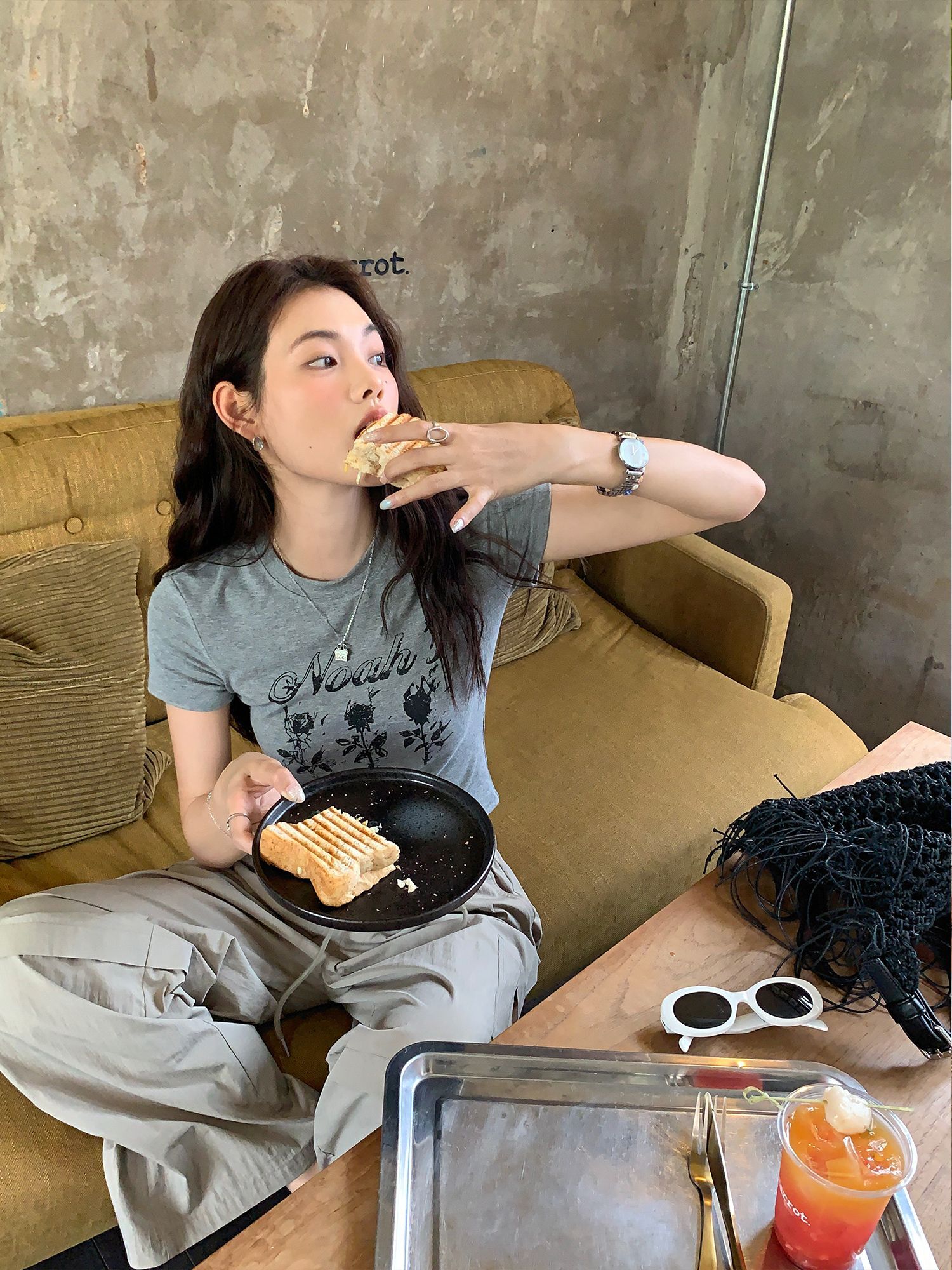 1*1 Pure Cotton High Elasticity New Summer Short-Sleeved Top, Fits Well with High-Waisted Pants, Slimming and Stylish