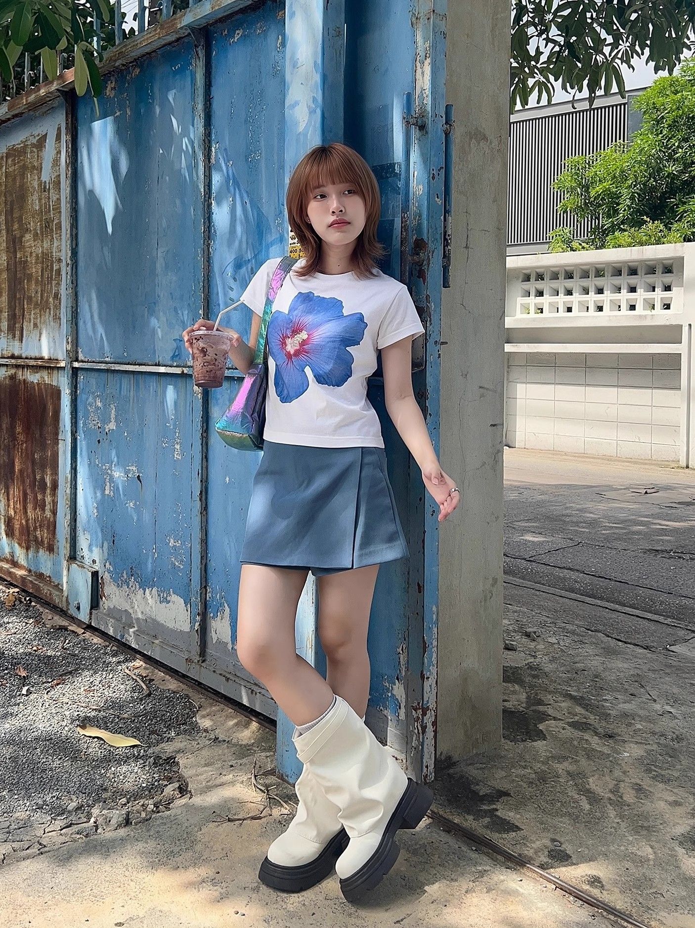 1*1 Pure Cotton High Elasticity New Summer Short-Sleeved Top, Fits Well with High-Waisted Pants, Slimming and Stylish