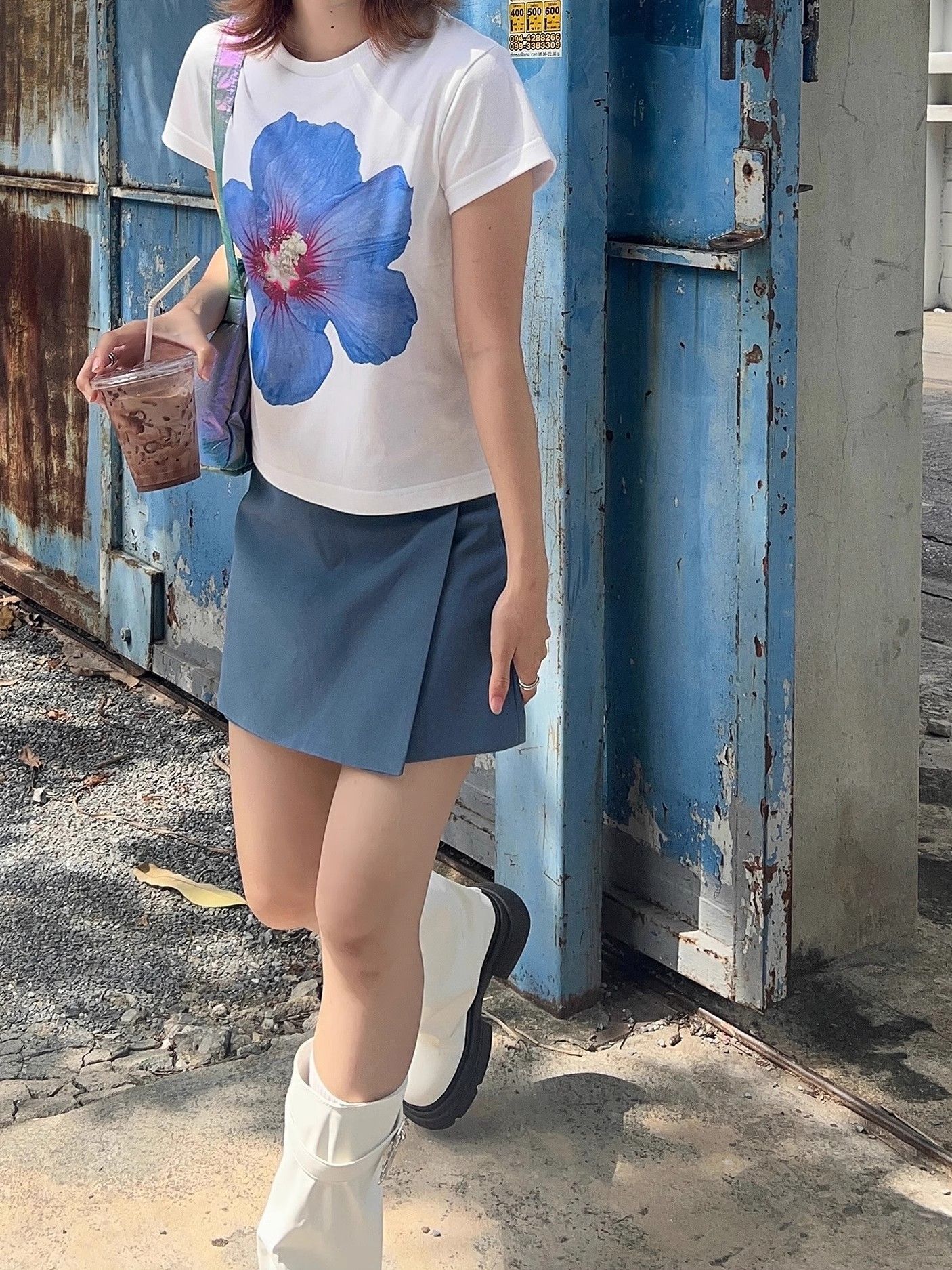 1*1 Pure Cotton High Elasticity New Summer Short-Sleeved Top, Fits Well with High-Waisted Pants, Slimming and Stylish