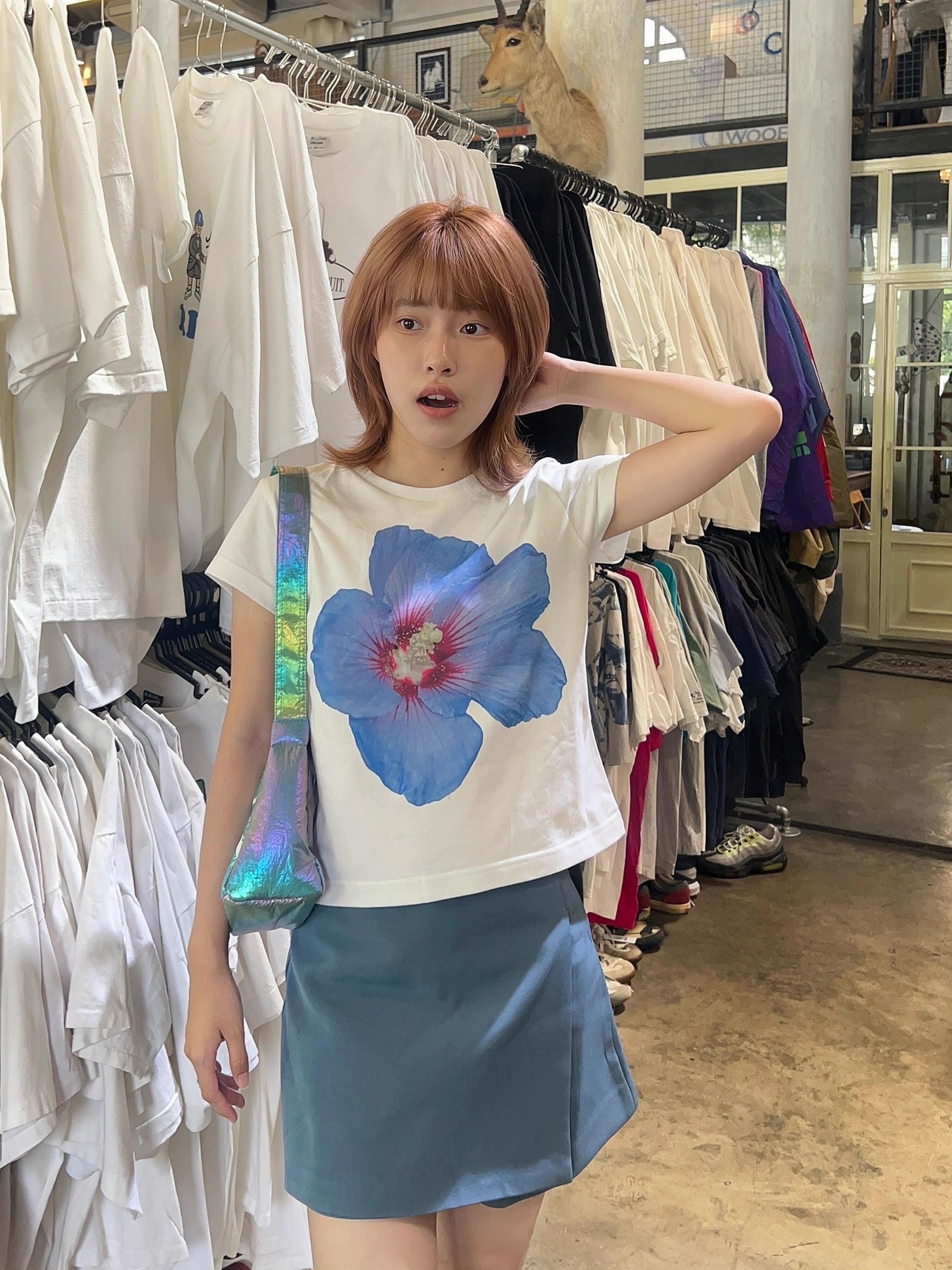 1*1 Pure Cotton High Elasticity New Summer Short-Sleeved Top, Fits Well with High-Waisted Pants, Slimming and Stylish