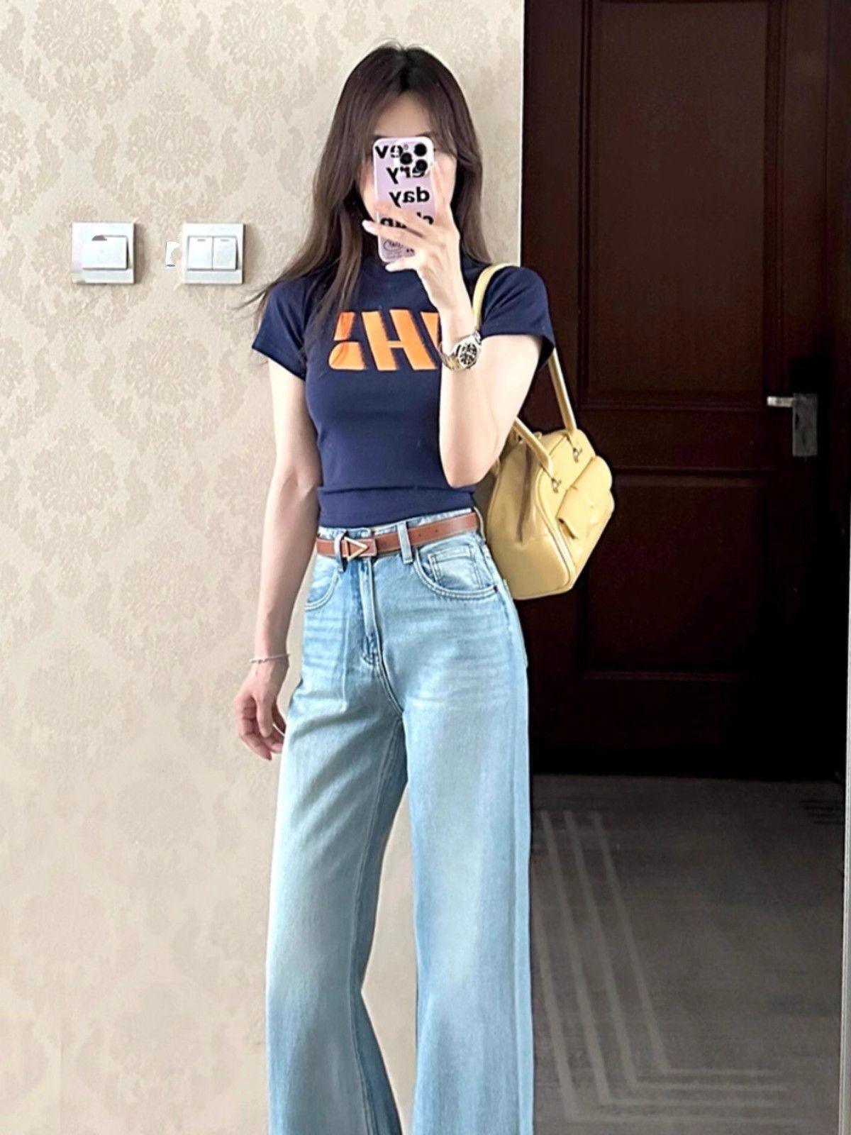 1*1 Pure Cotton High Elasticity New Summer Short-Sleeved Top, Fits Well with High-Waisted Pants, Slimming and Stylish