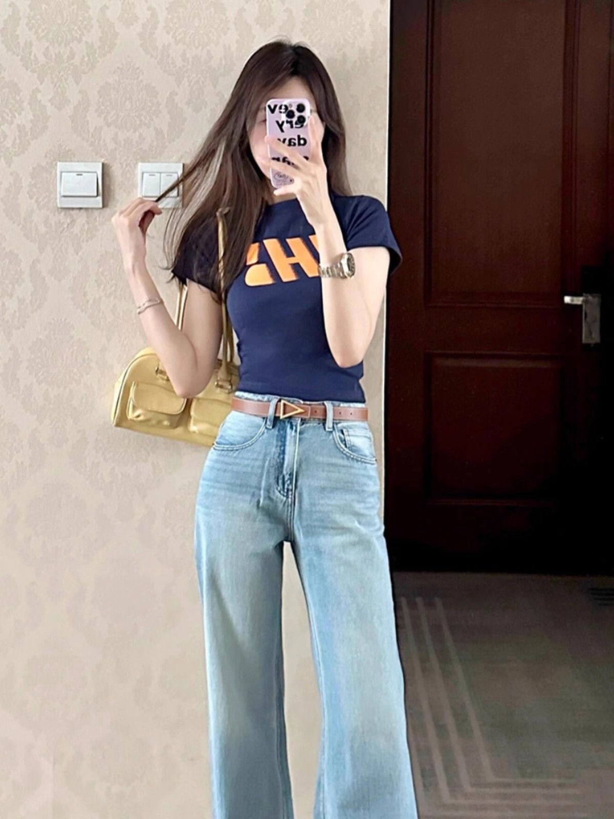 1*1 Pure Cotton High Elasticity New Summer Short-Sleeved Top, Fits Well with High-Waisted Pants, Slimming and Stylish