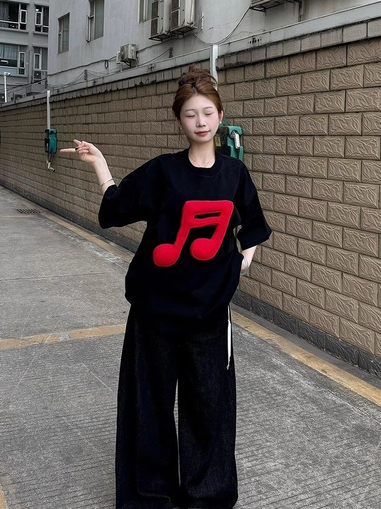 High-quality pure cotton 200g combed 100% cotton loose short-sleeved T-shirt for women