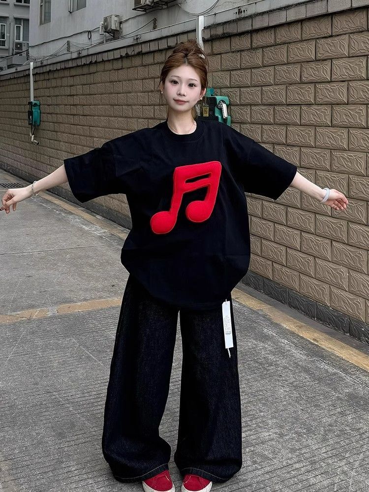 High-quality pure cotton 200g combed 100% cotton loose short-sleeved T-shirt for women