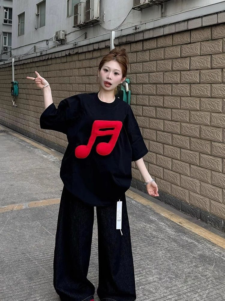 High-quality pure cotton 200g combed 100% cotton loose short-sleeved T-shirt for women