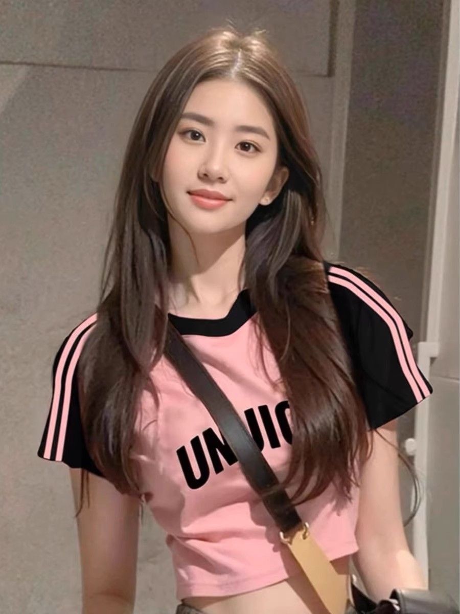 1*1 Pure Cotton High Elasticity New Women's Three-Stripe Striped Top