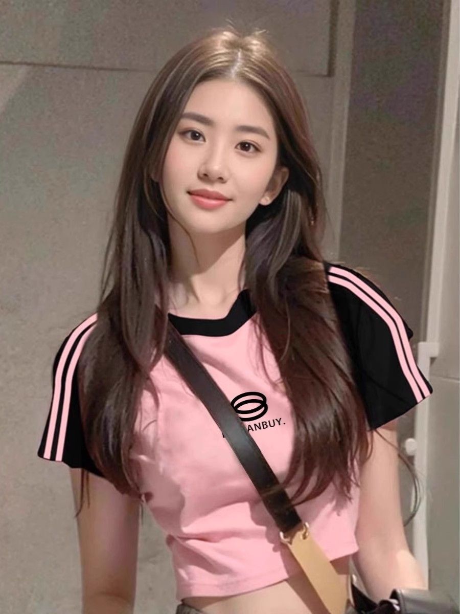 1*1 Pure Cotton High Elasticity New Women's Three-Stripe Striped Top