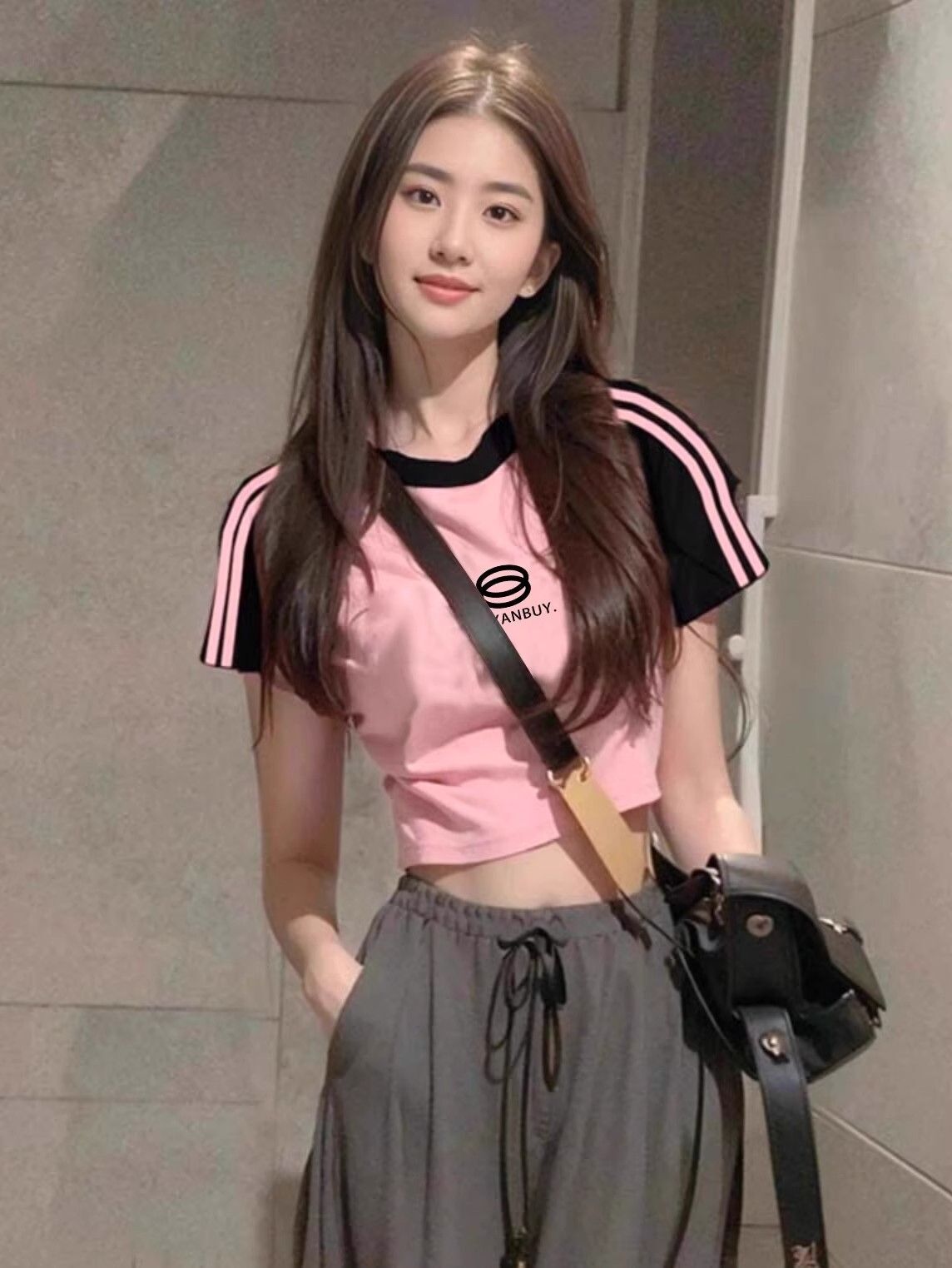 1*1 Pure Cotton High Elasticity New Women's Three-Stripe Striped Top