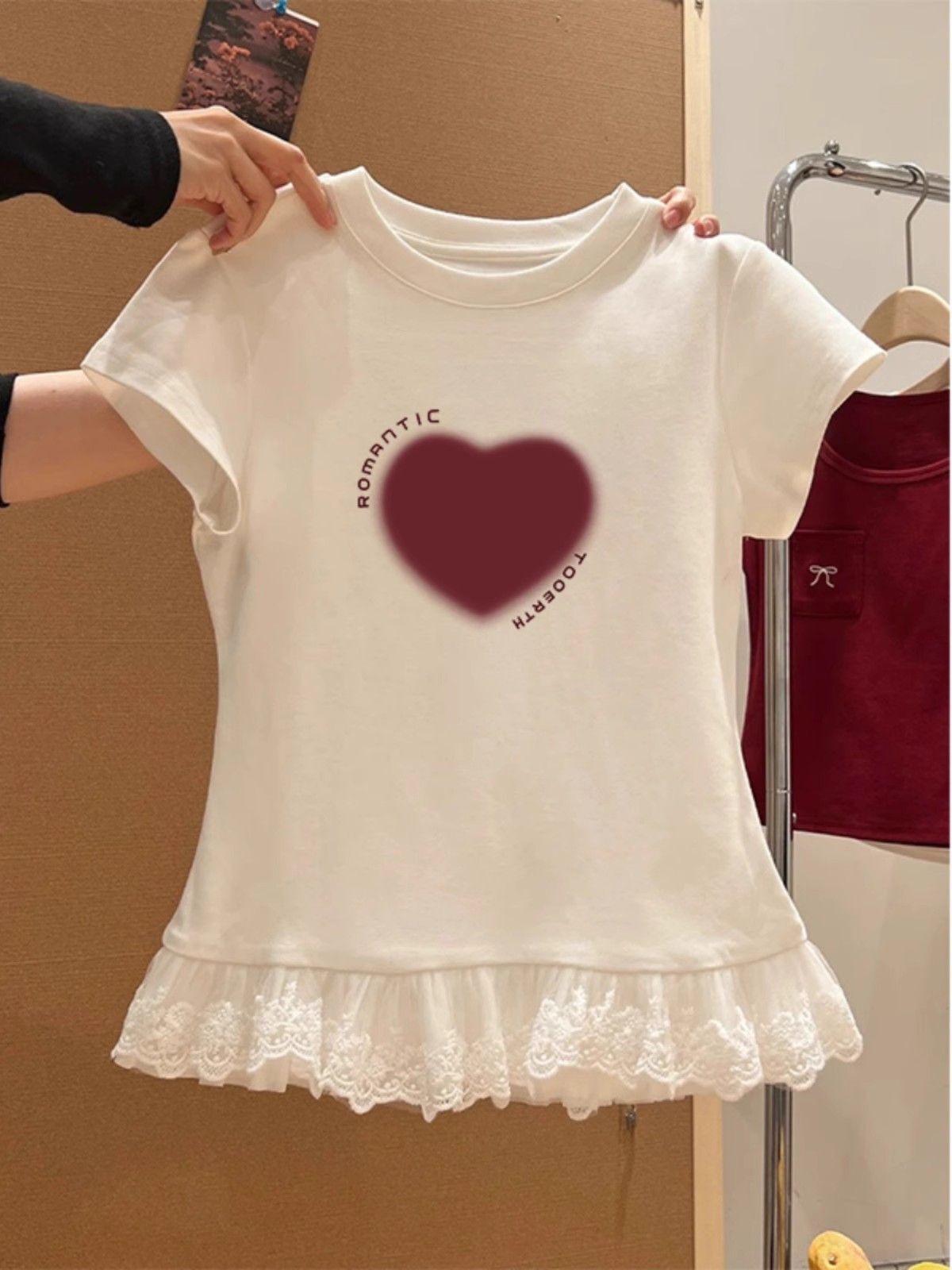 Sweet and Spicy Lace Short-Sleeve T-Shirt Women's Summer New Arrival Pure and Sexy Inner Layer Base Shirt Top