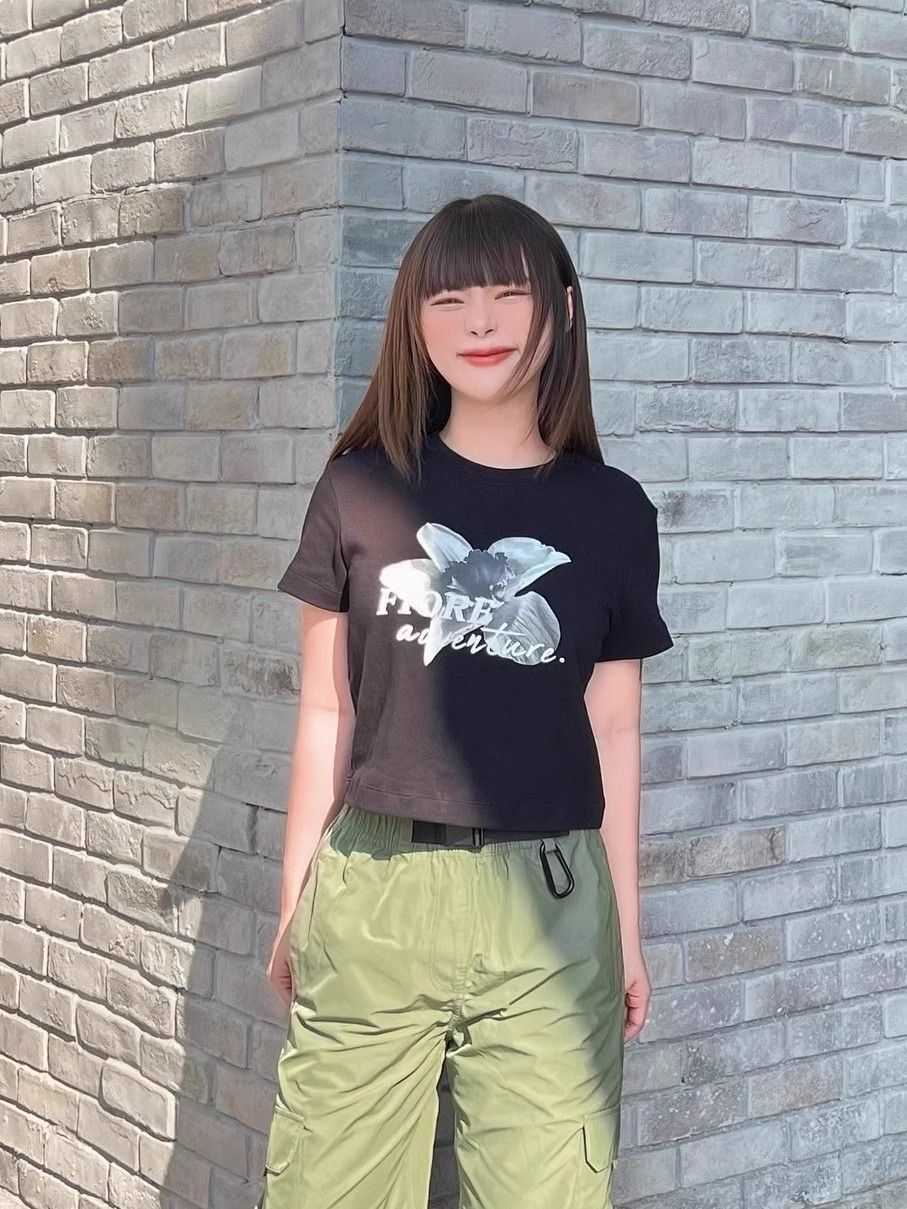 1*1 Pure Cotton High Elasticity New Summer Short-Sleeved Top, Fits Well with High-Waisted Pants, Slimming and Stylish