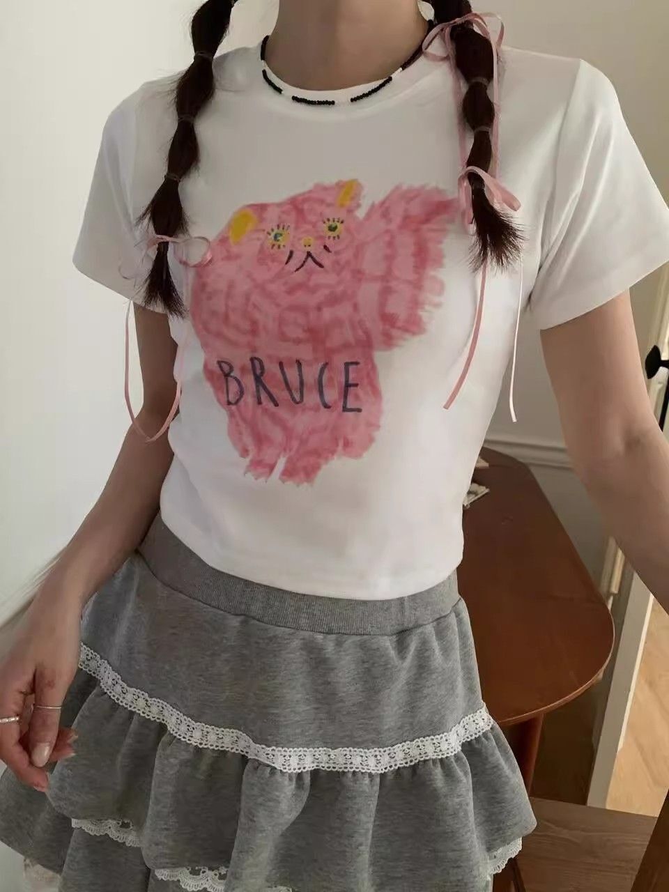 1*1 Pure Cotton High Elasticity New Summer Short-Sleeved Top, Fits Well with High-Waisted Pants, Slimming and Stylish