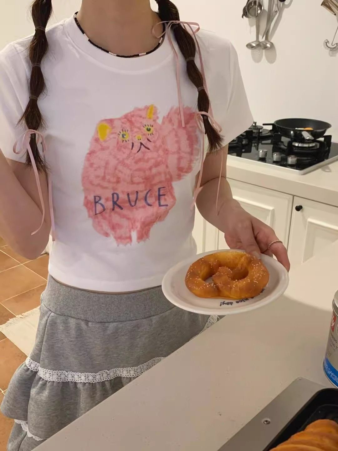 1*1 Pure Cotton High Elasticity New Summer Short-Sleeved Top, Fits Well with High-Waisted Pants, Slimming and Stylish